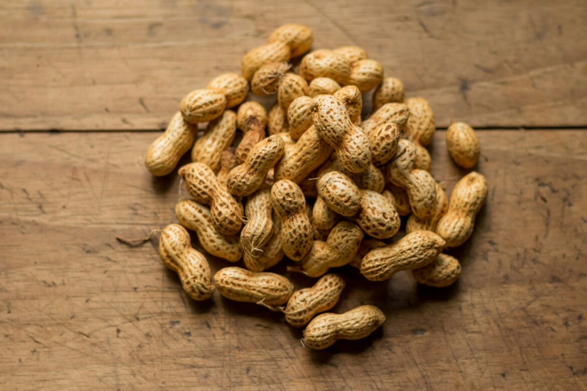 bunch of brown peanuts