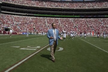 Title: Nick Saban, who is the Alabama team coach, gives interviews and watches all the plays during this important spring scrimmage at University of Alabama, Tuscaloosa, Alabama Names: Highsmith, Carol M., 1946-, photographer Created / Published: 2010 April 17. https://www.loc.gov/item/2010638317/